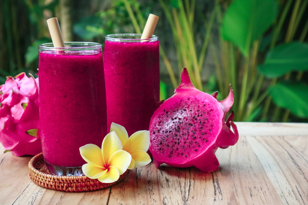 Dragon,Fruit,Smoothie,In,Glass,On,Table,In,Tropical,Cafe Dragon,Fruit,Smoothie,In,Glass,On,Table,In,Tropical,Cafe