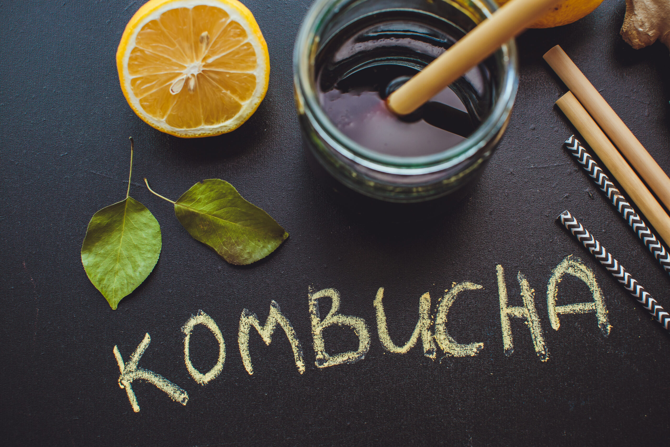 Home Kombucha with lemon, apple and ginger Home Kombucha with lemon, apple and ginger