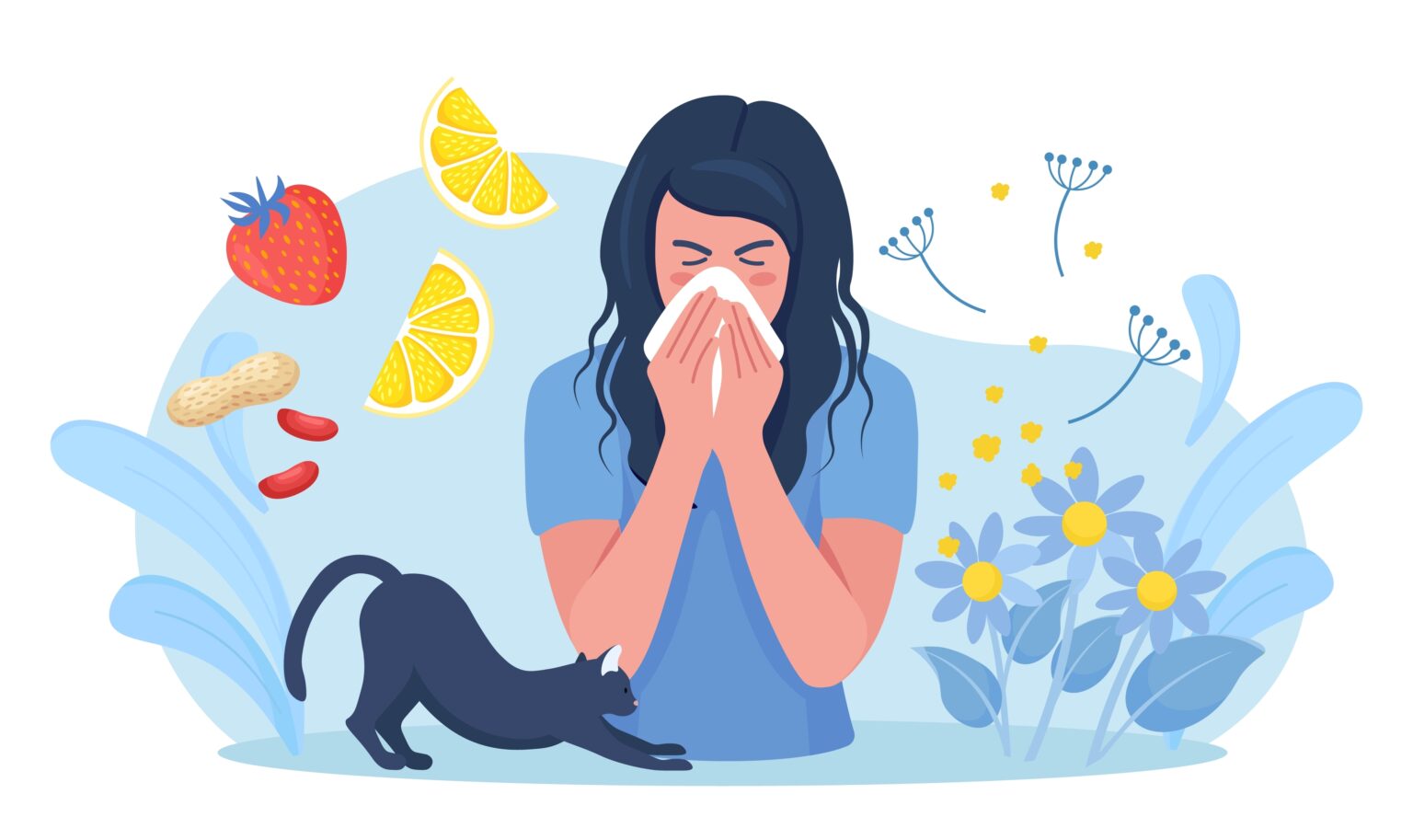 Woman,With,Allergy,From,Pollen,,Cat,Fur,,Citrus,,Peanuts,Or Woman,With,Allergy,From,Pollen,,Cat,Fur,,Citrus,,Peanuts,Or