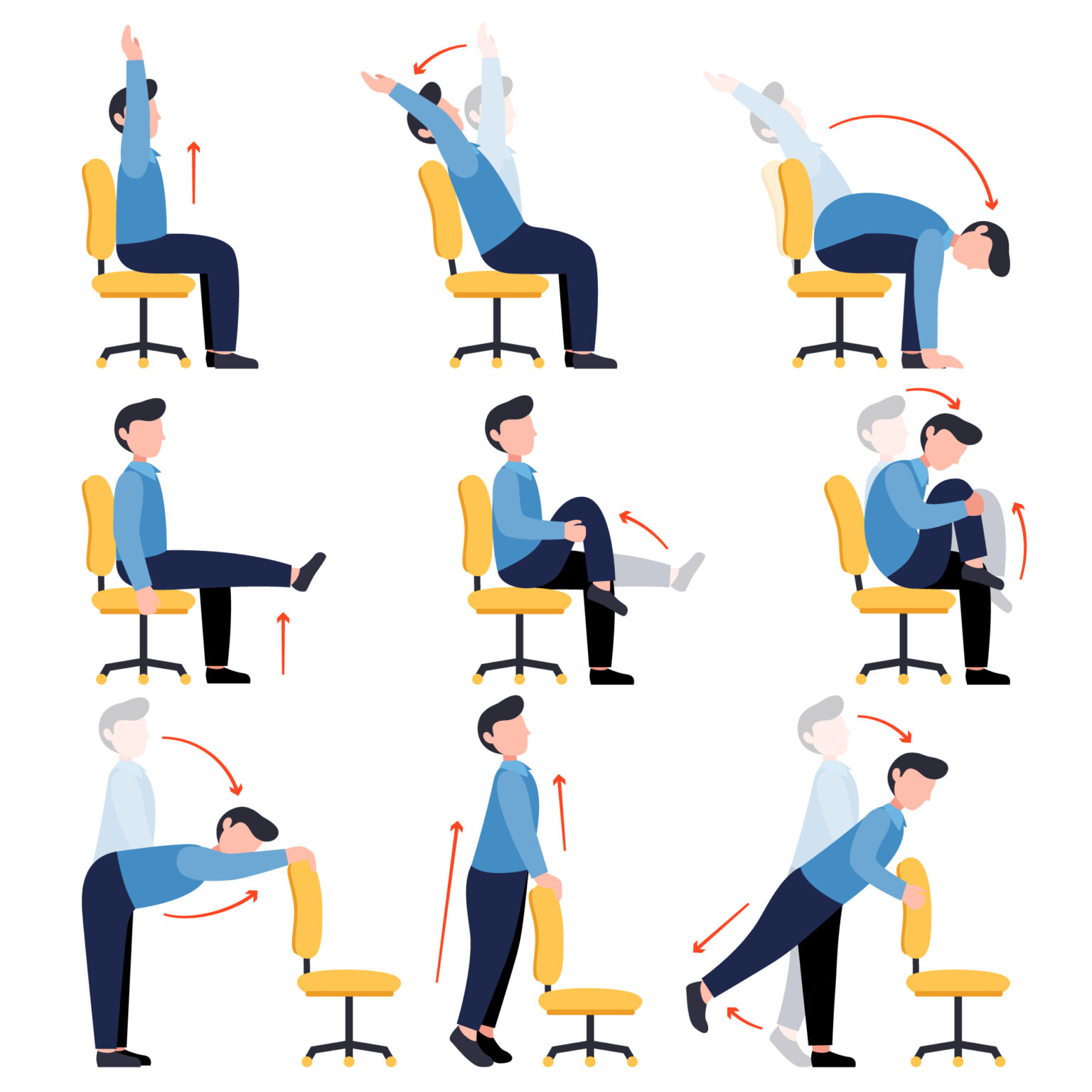 Instructions,Men,Doing,Office,Chair,Yoga.,Set,Of,Business,Man Instructions,Men,Doing,Office,Chair,Yoga.,Set,Of,Business,Man