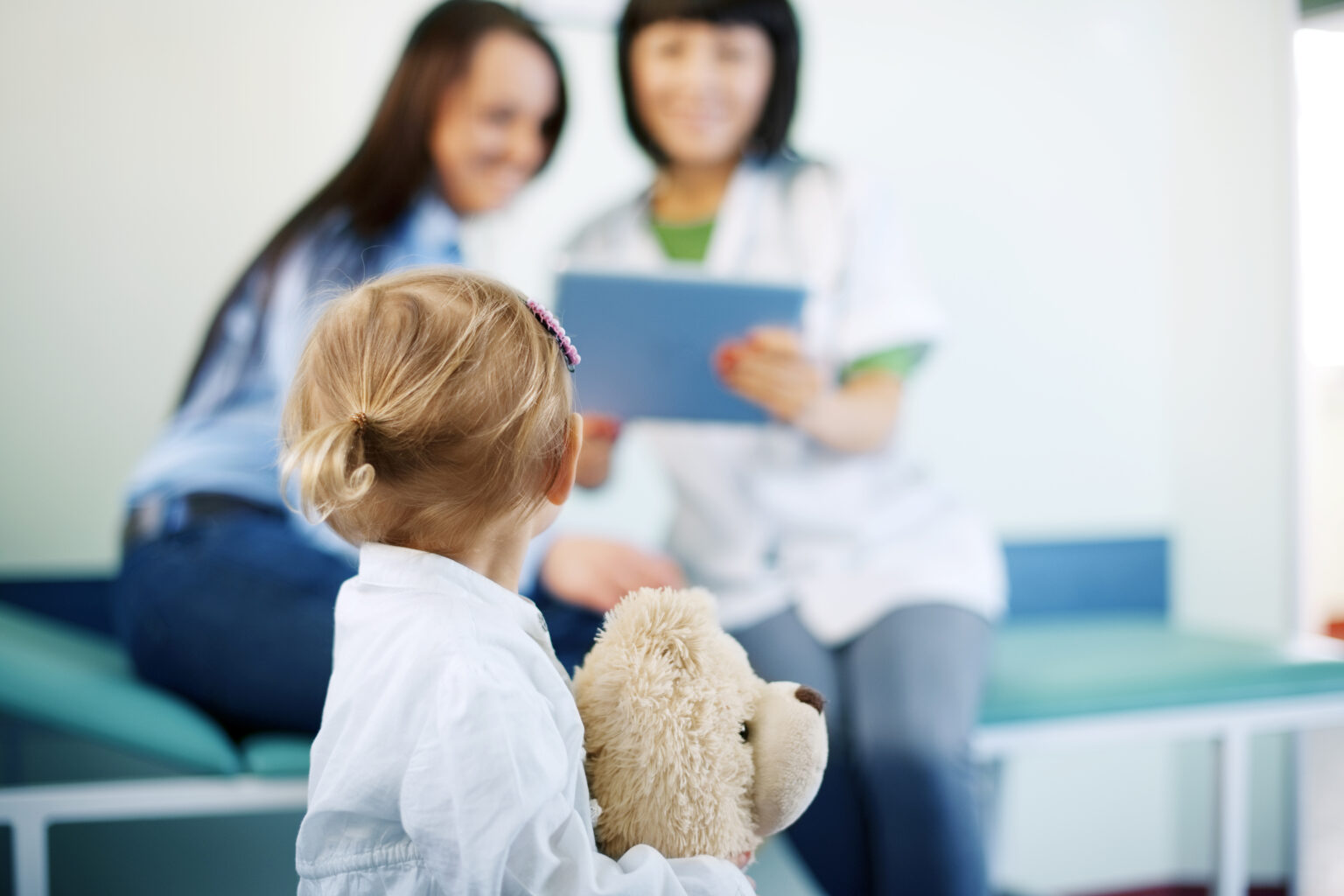 Little girl at doctors office
