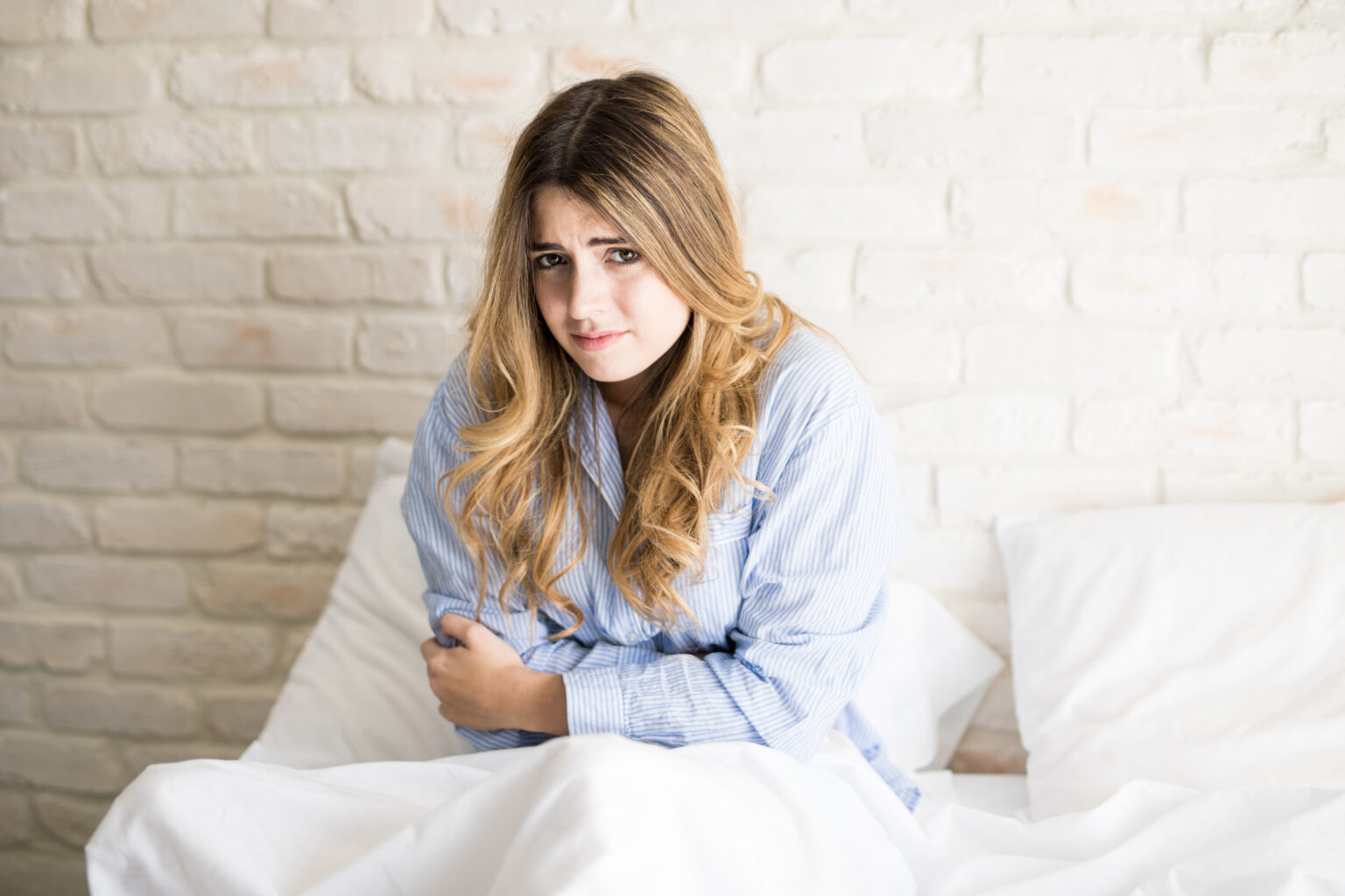 Cute woman with pms Cute woman with pms